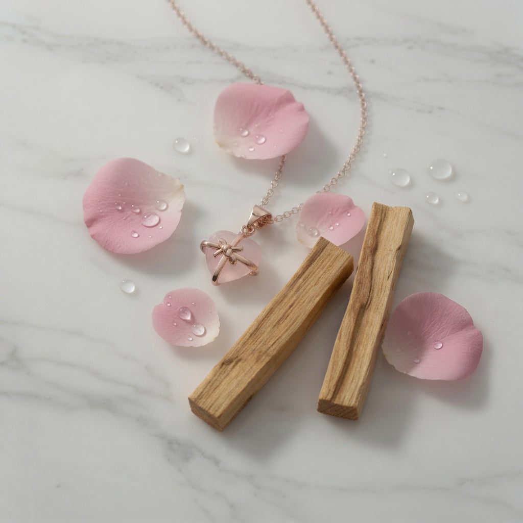 Heart Rose Quartz Necklace