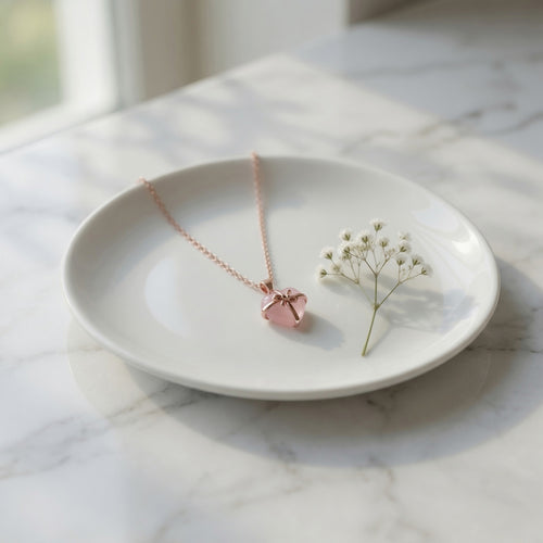Heart Rose Quartz Necklace | Love & Healing Crystal