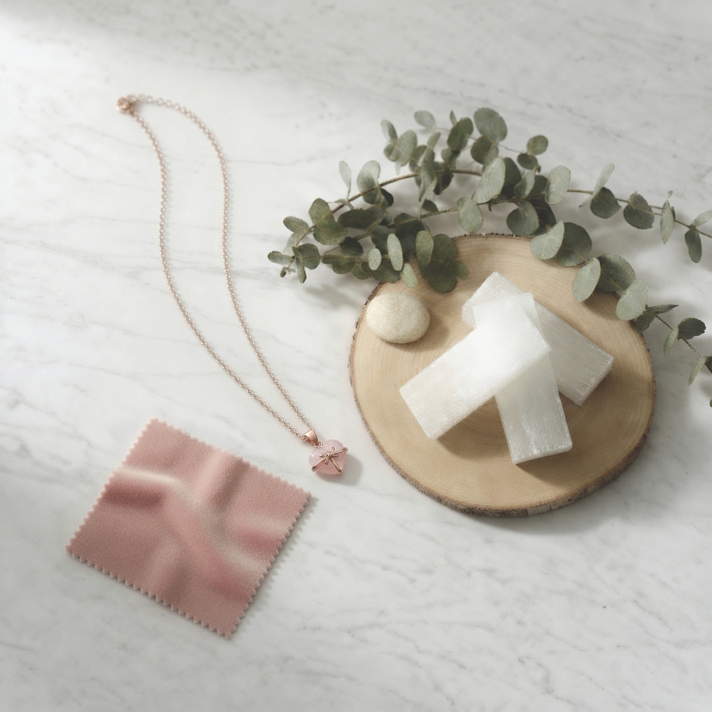 Heart Rose Quartz Necklace