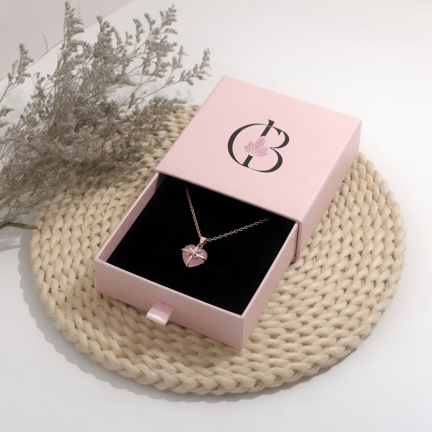 Heart Rose Quartz Necklace